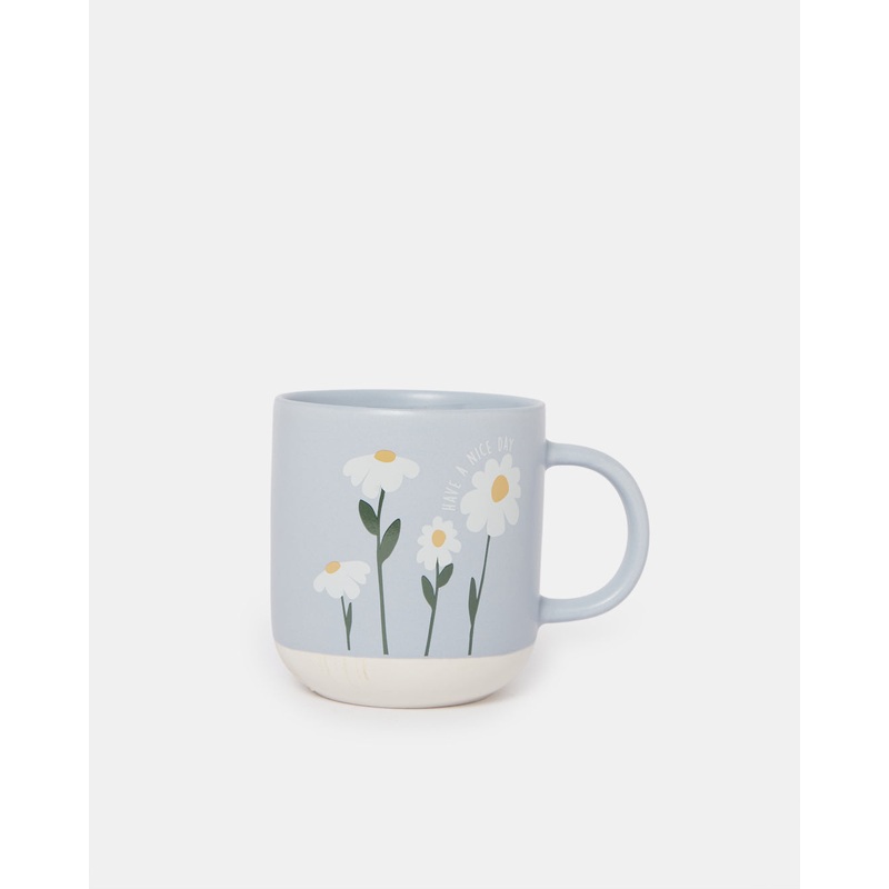 Blue Floral Print Mug (13 Oz)