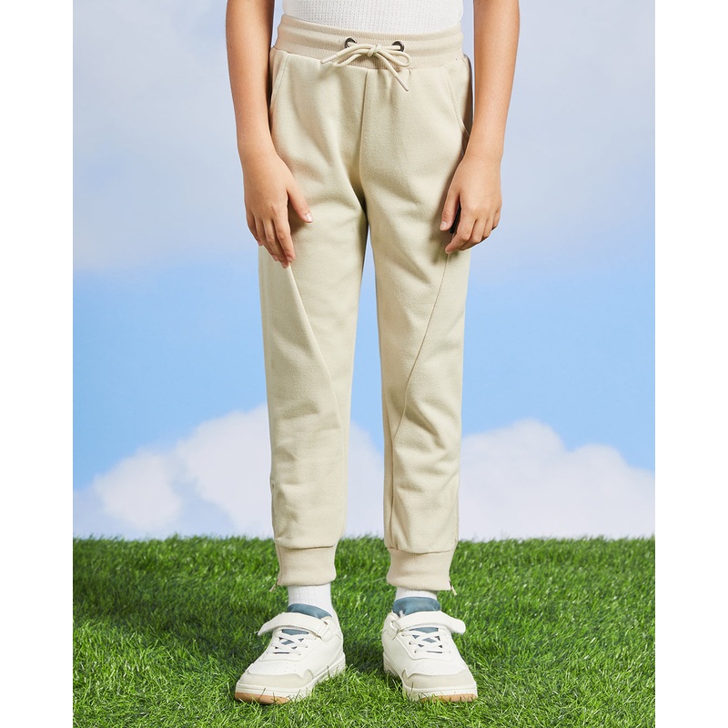 Boys Beige Solid Track Pants|2-3 Years|3-4 Years|4-5 Years|5-6 Years|6-7 Years|7-8 Years