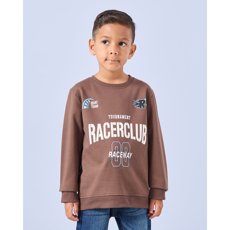 Boys Brown Printed Sweatshirt|2-3 Years|3-4 Years|4-5 Years|5-6 Years|6-7 Years|7-8 Years