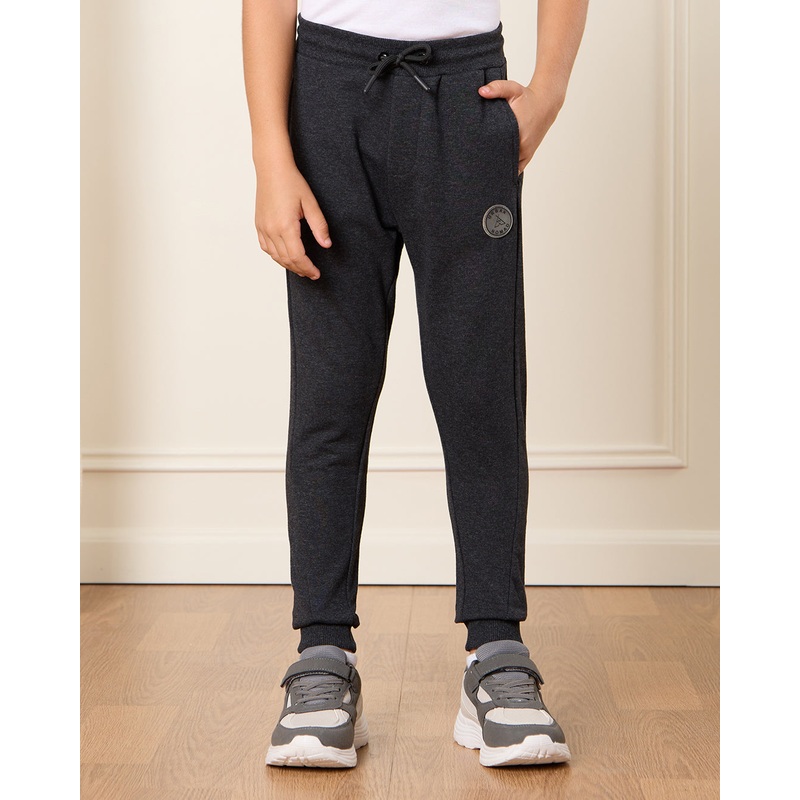 Boys Charcoal Basic Active Pants