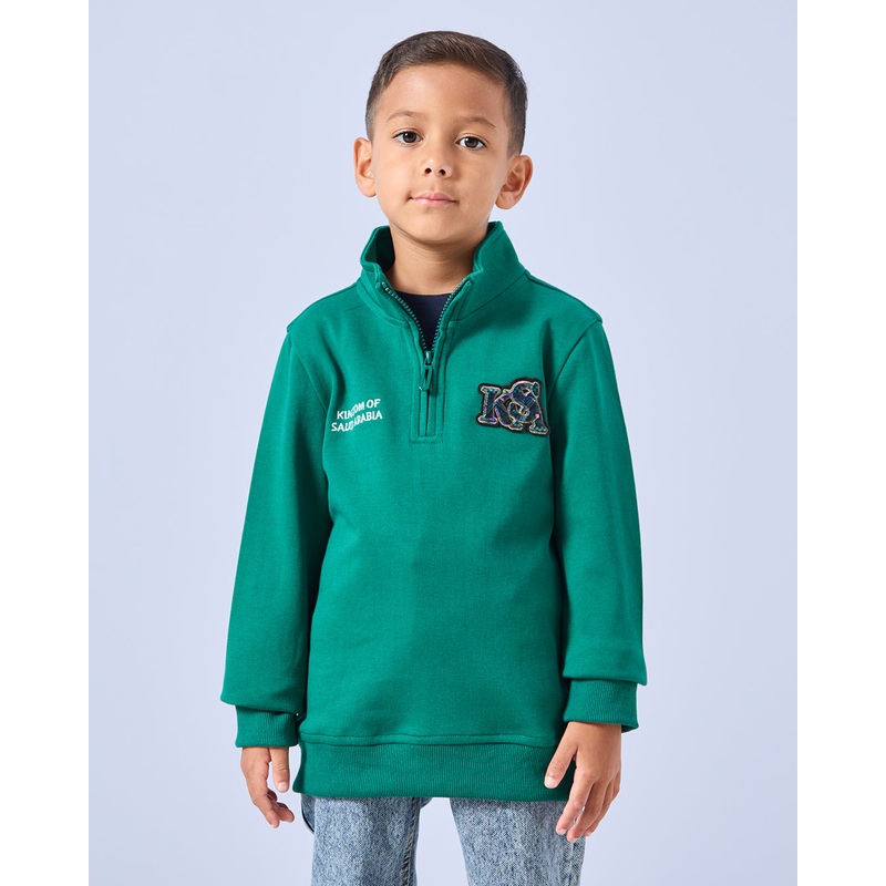 Boys Green Embroidered Sweatshirt