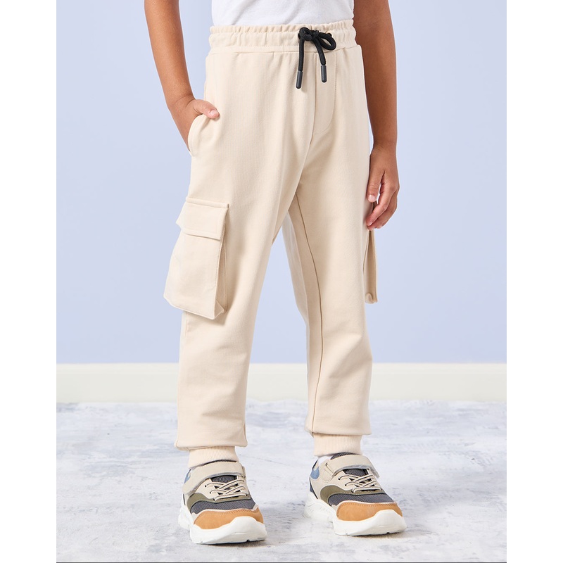 Boys Ivory Cargo Pocket Track Pants
