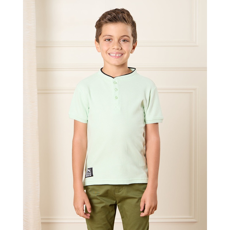 Boys Mint Mandarin T-Shirt|2-3 Years|3-4 Years|4-5 Years|5-6 Years|6-7 Years|7-8 Years