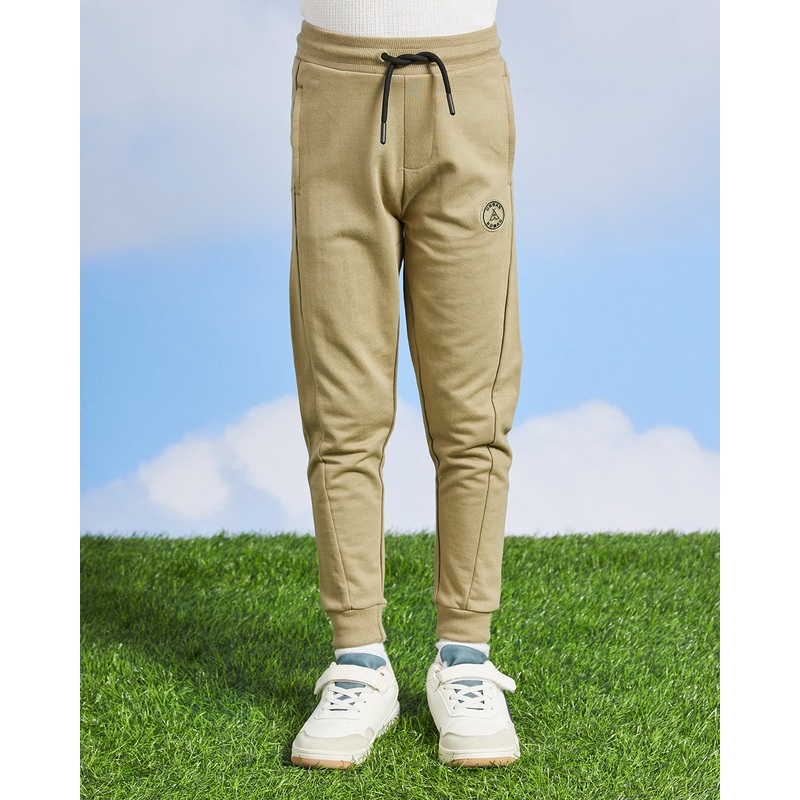 Boys Olive Embellished Active Pants