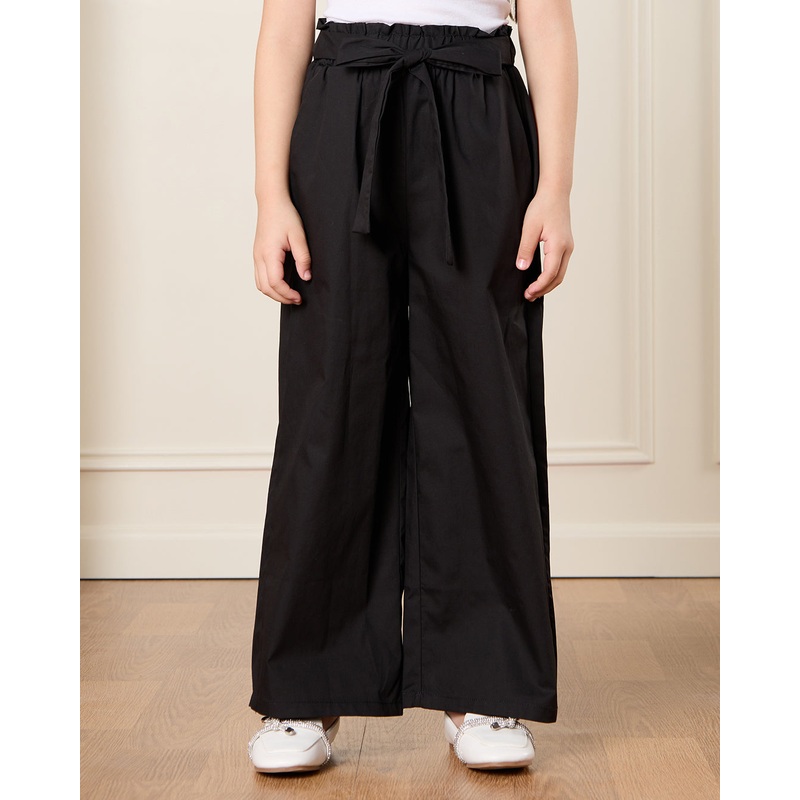 Girls Black Bottom Flared Pants