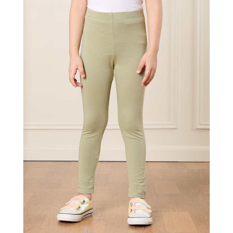 Girls Green Plain  Legging|2-3 Years|3-4 Years|4-5 Years|5-6 Years|6-7 Years|7-8 Years