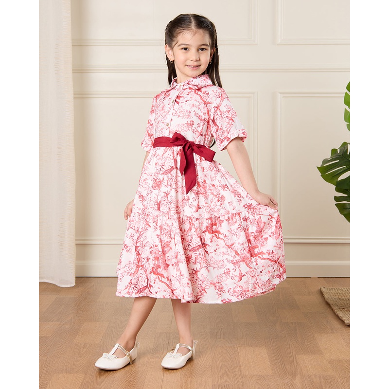Girls Pink Belted Dress|2-3 Years|4-5 Years|5-6 Years|7-8 Years
