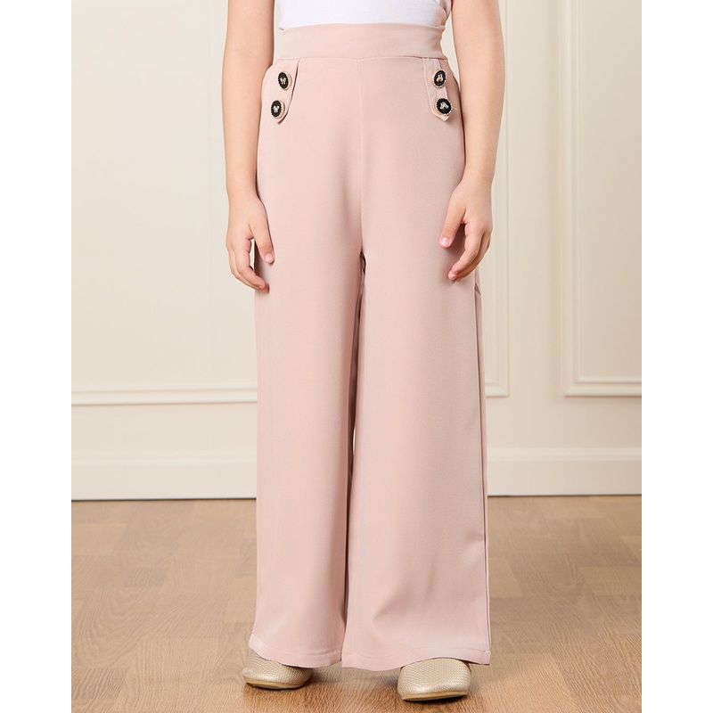 Girls Pink Embellished Trouser