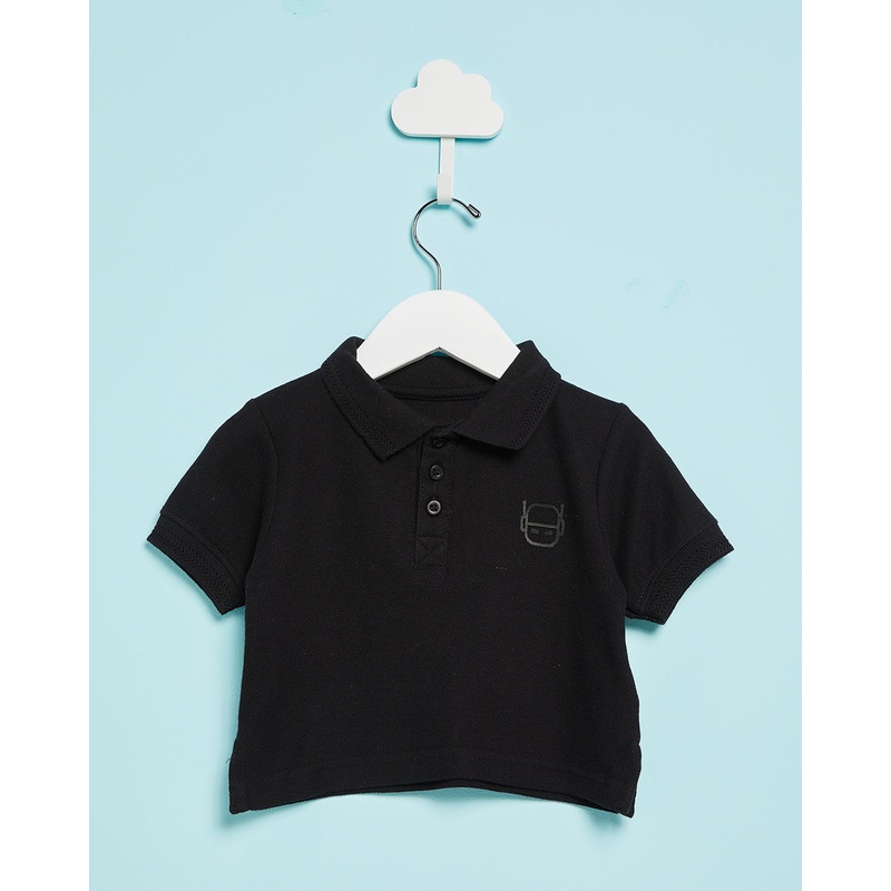 Infant Boys  Black Basic Polo shirt