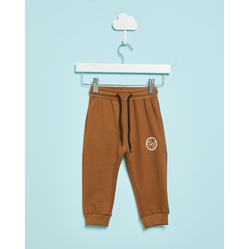 Infant Boys Brown Basic Track Pants