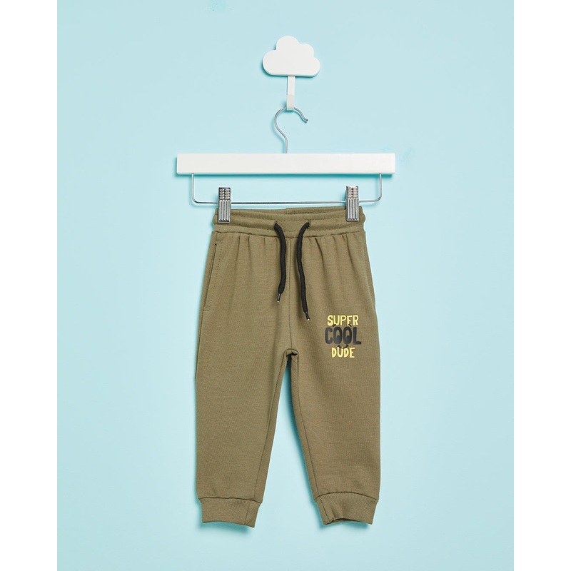 Infant Boys Green Basic Track Pants
