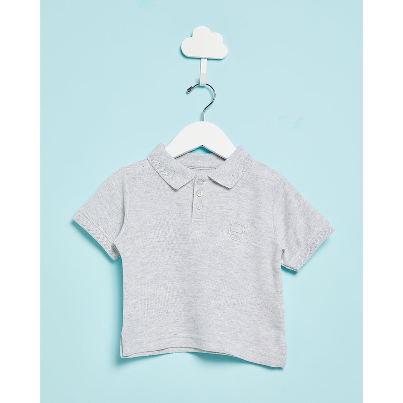 Infant Boys Grey Basic Polo Shirt