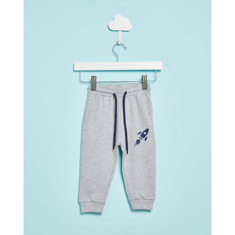 Infant Boys Grey Basic Track Pants