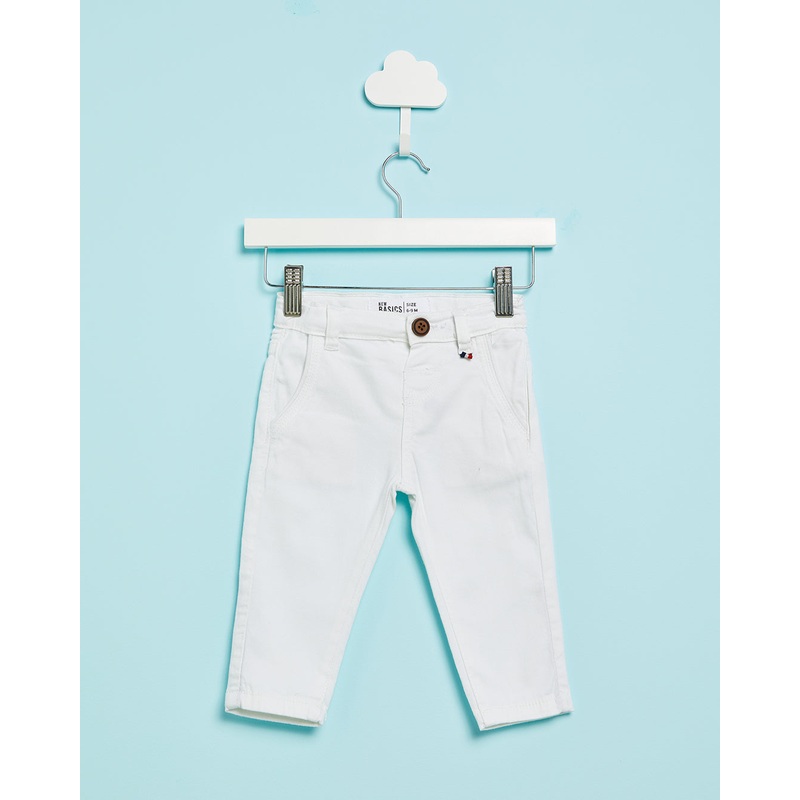 Infant Boys White Basic Casual Trouser