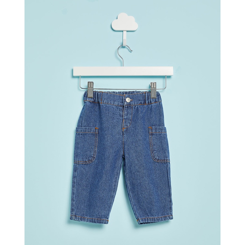Infant Girls Navy Baggy Denim Jeans