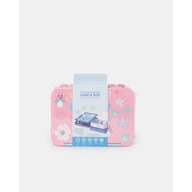 Pink 4/6 Compartment Lunch Box
