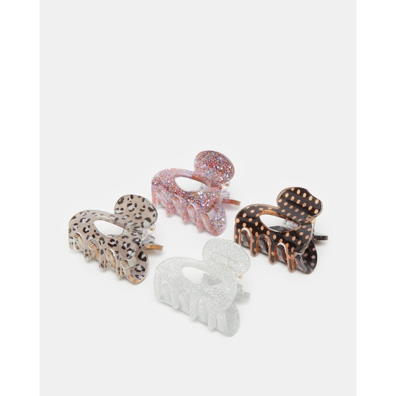 Women Assorted Embellished Hair Clips (Pack of 4)