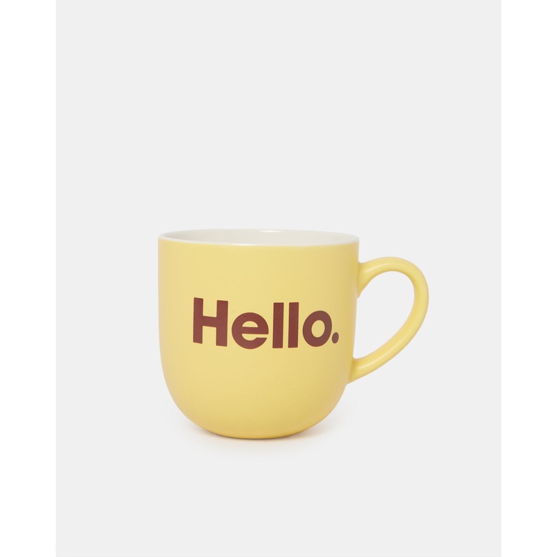Yellow Hello Print Mug (14.5 Oz)