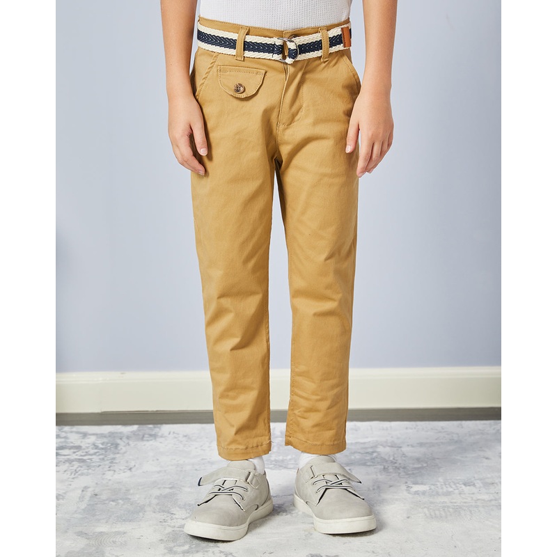 Boys Beige Belted Trousers|2-3 Years|3-4 Years|4-5 Years|5-6 Years|6-7 Years|7-8 Years