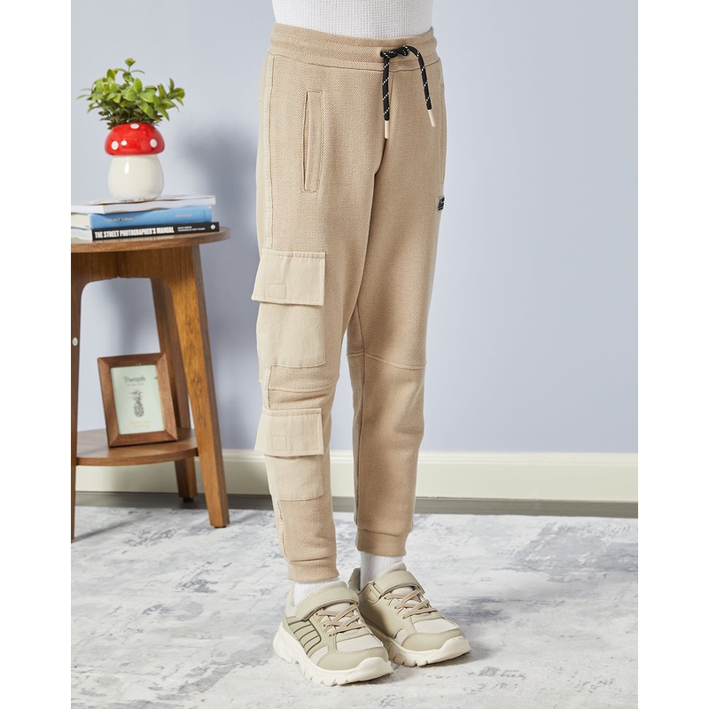 Boys Beige Pique Track Pants|2-3 Years|3-4 Years|4-5 Years|5-6 Years|6-7 Years|7-8 Years