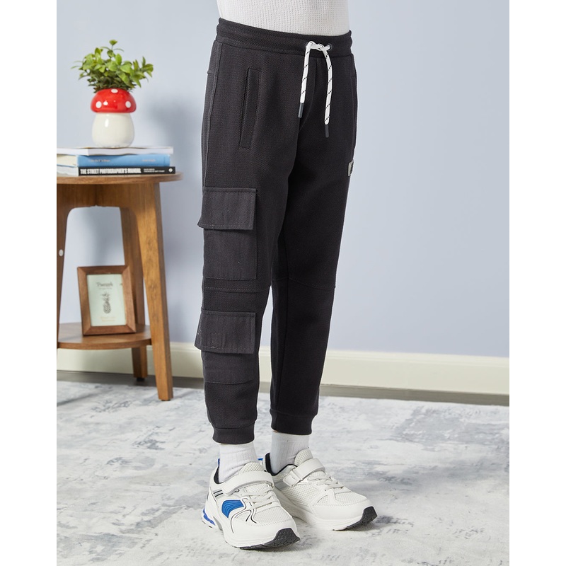 Boys Black Pique Track Pants|2-3 Years|3-4 Years|4-5 Years|5-6 Years|6-7 Years|7-8 Years