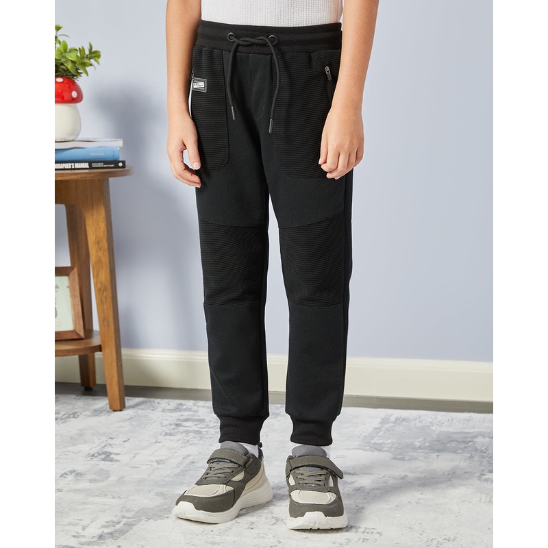 Boys Black Ribbed Track Pants|2-3 Years|3-4 Years|4-5 Years|5-6 Years|6-7 Years|7-8 Years