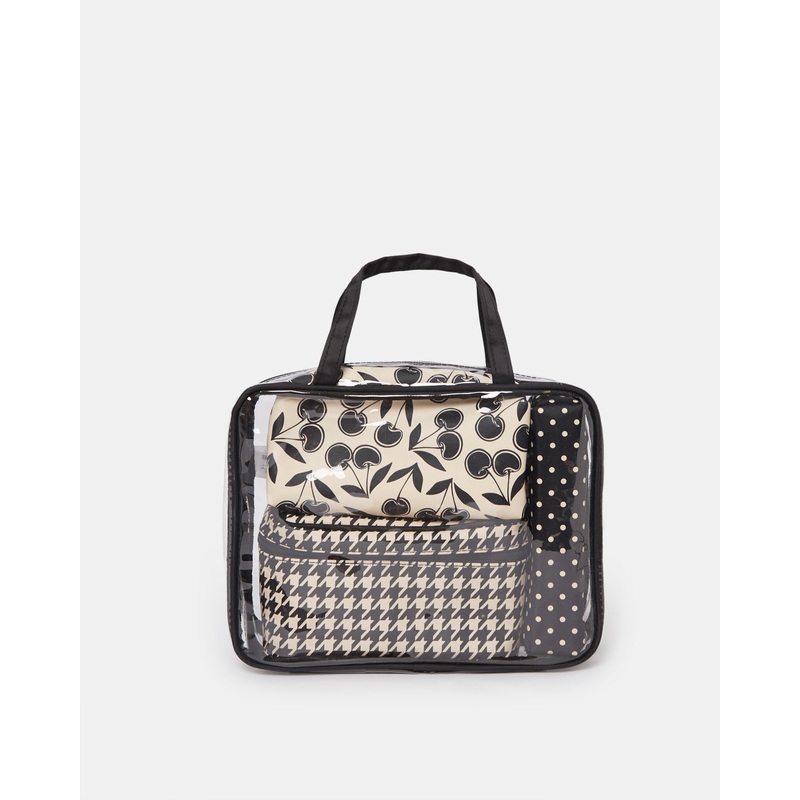 Multicolor Cosmetic Pouch  Set (4 Piece)