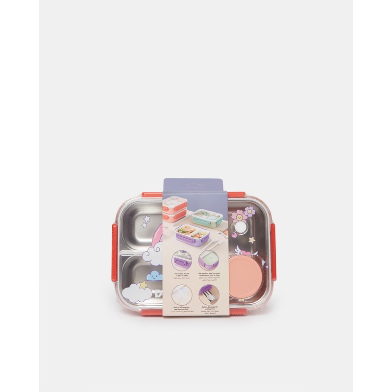 Orange 3 Compartment Insulated Lunch Box