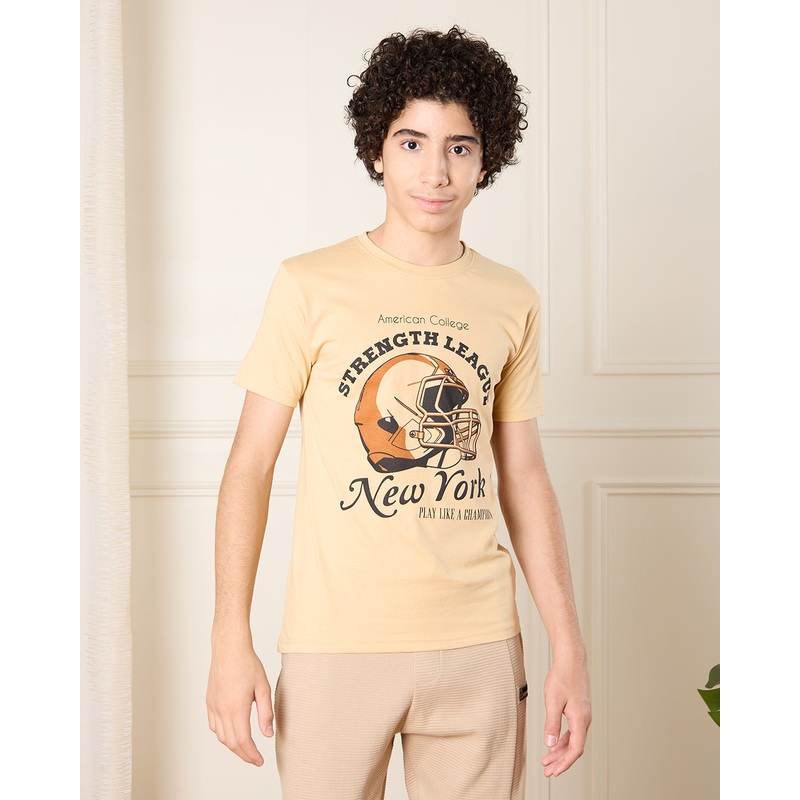 Senior Boys Beige New York T-Shirt