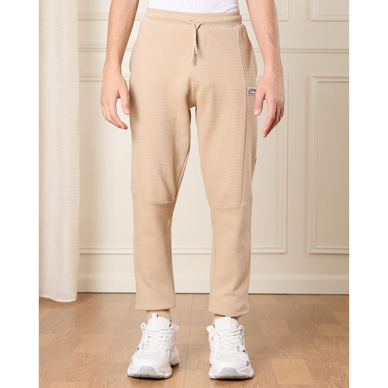 Senior Boys Beige Ottoman Track Pants