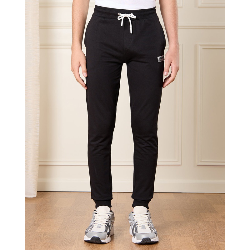 Senior Boys Black Basic Track Pants