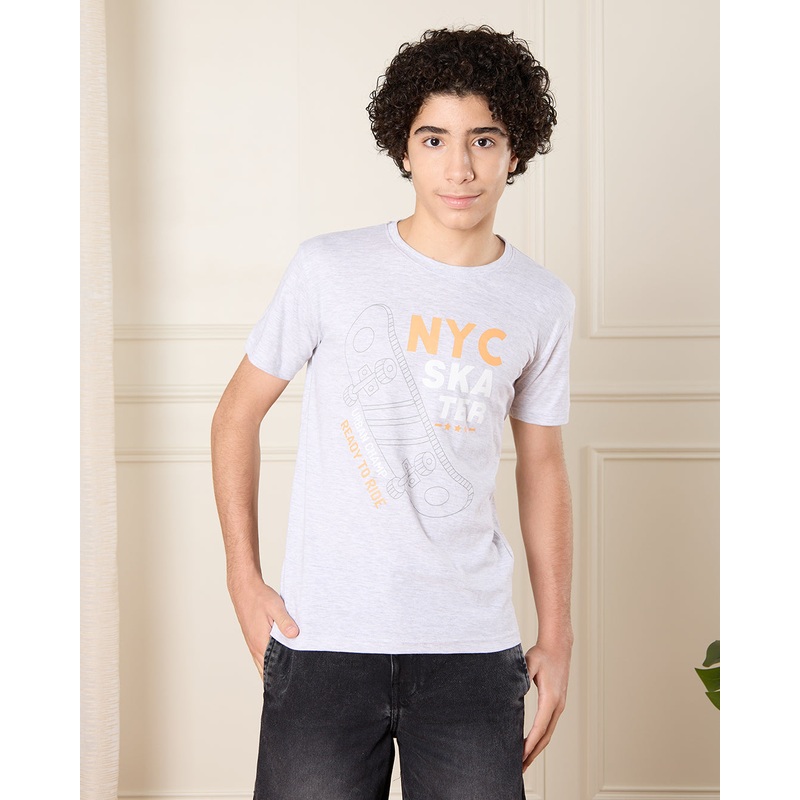 Senior Boys Grey NYC Print T-Shirt