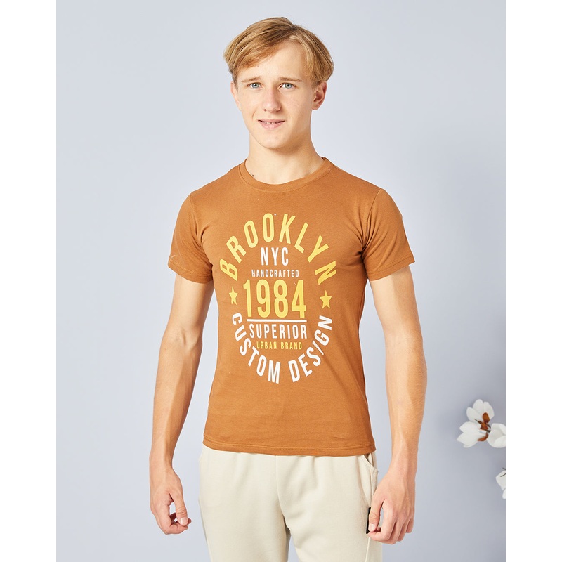 Senior Boys Rust Printed T-Shirt