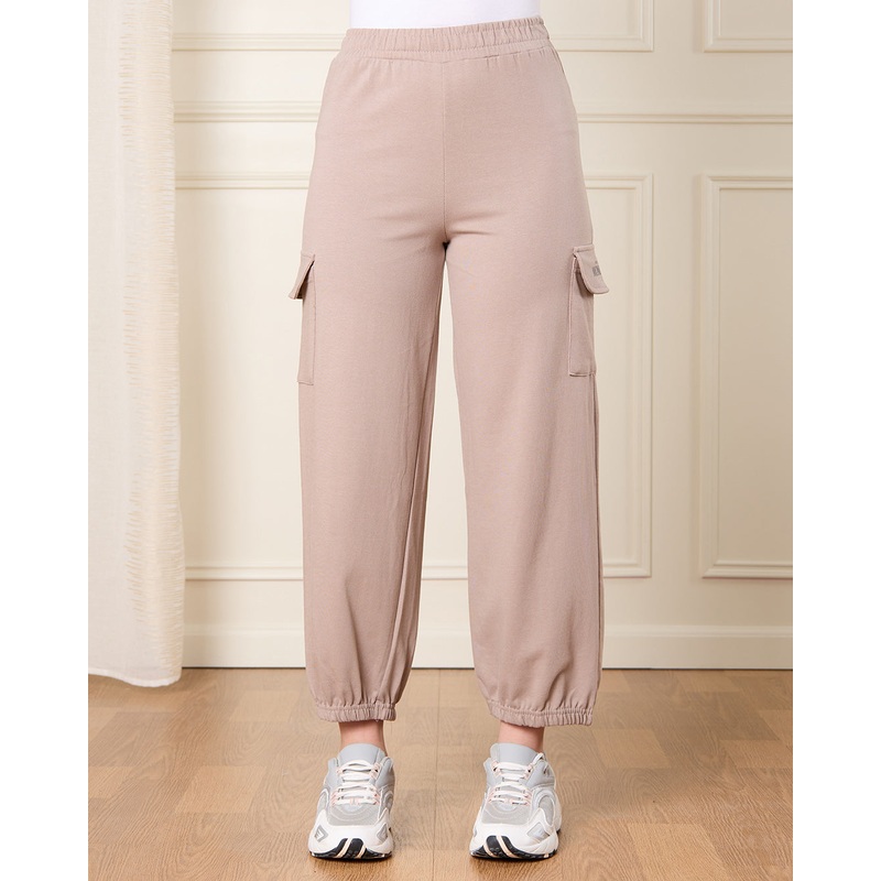 Senior Girls Beige Cargo Active Pants