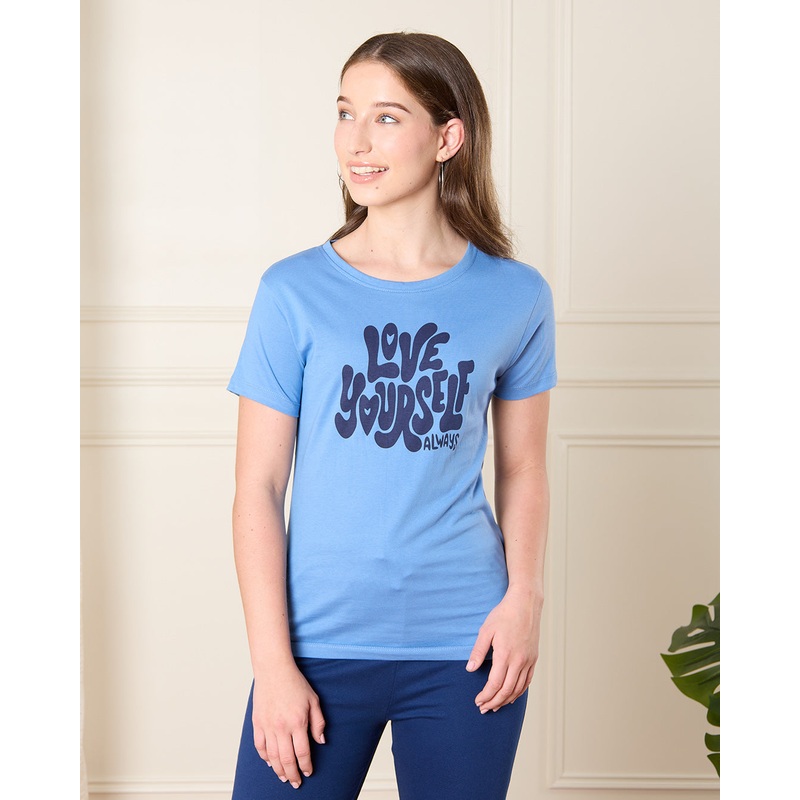 Senior Girls Blue Love Yourself T-Shirt