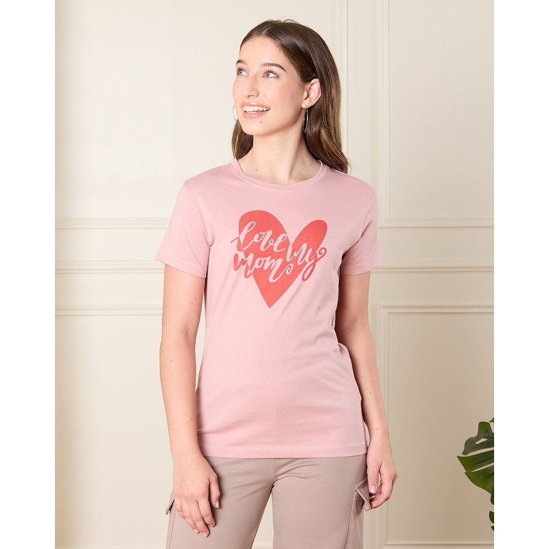 Senior Girls Love My Mom Print T-Shirt