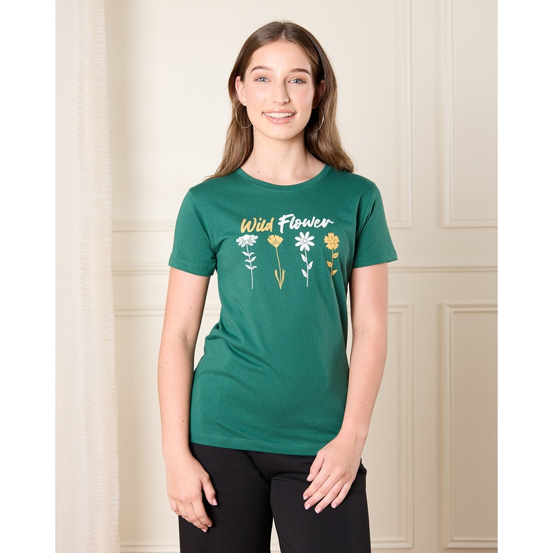 Senior Girls Wild Flower Print T-Shirt