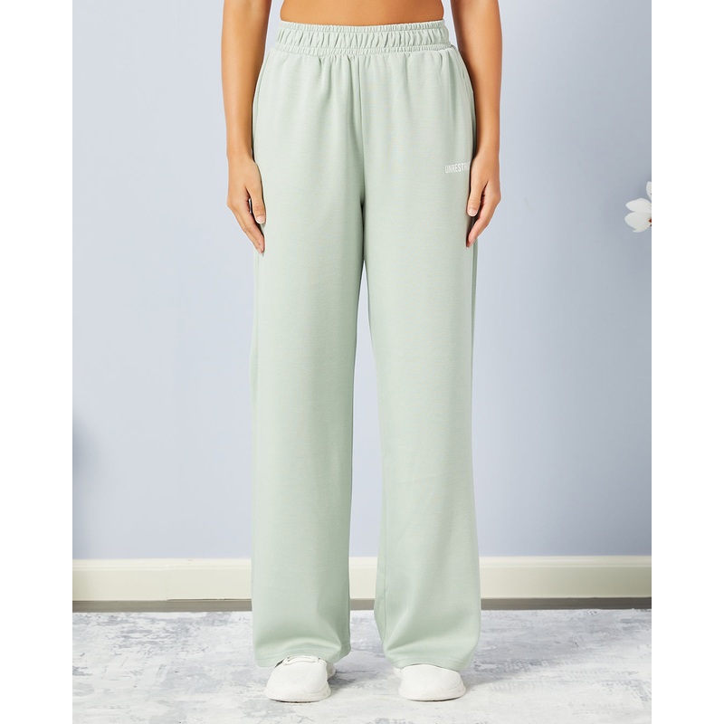 Woman Green Wide Leg Active T-Shirt