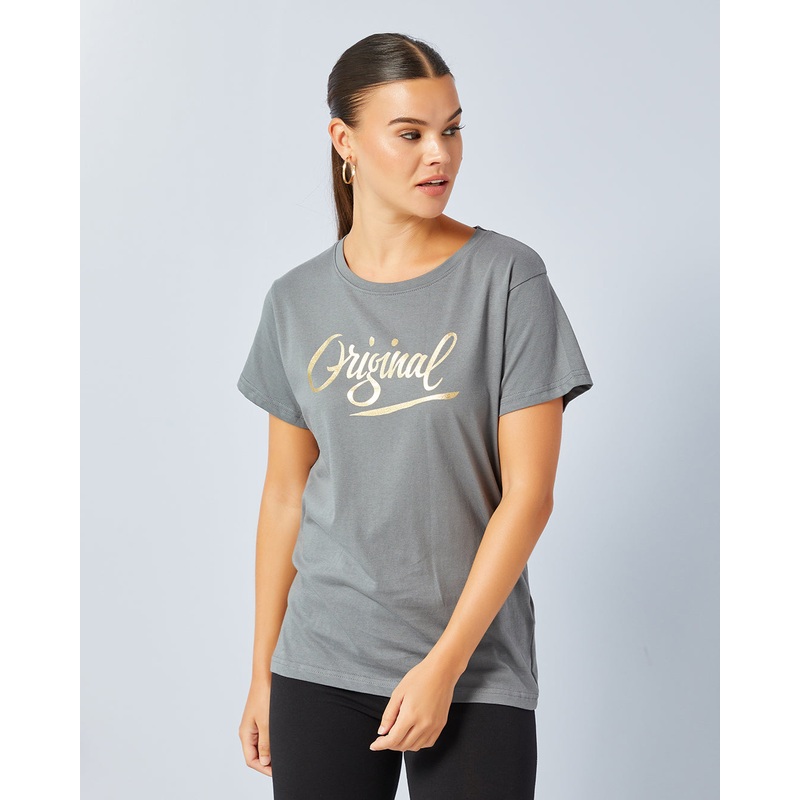 Woman Grey Graphic T-Shirt|Small|Medium|Large|X-Large