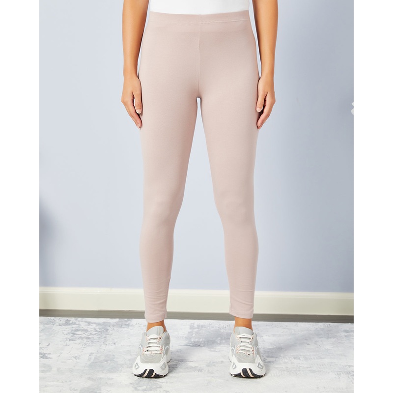 Women Beige Full Length Legging