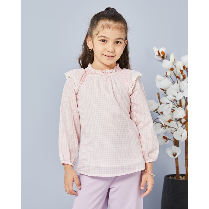 Girls Pink Checkered Top|2-3 Years|3-4 Years|4-5 Years|5-6 Years|6-7 Years|7-8 Years