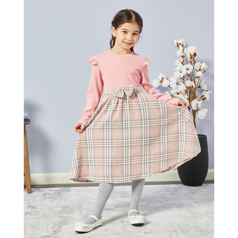 Girls Pink Dress With Stockings