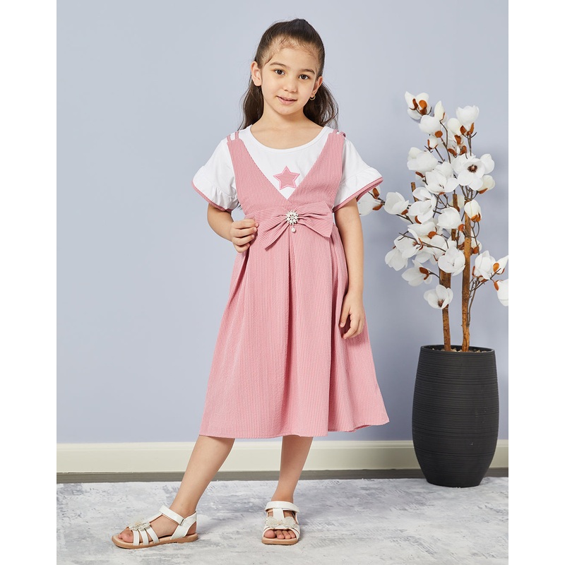 Girls Pink Embellished Dress|2-3 Years|4-5 Years|6-7 Years|7-8 Years