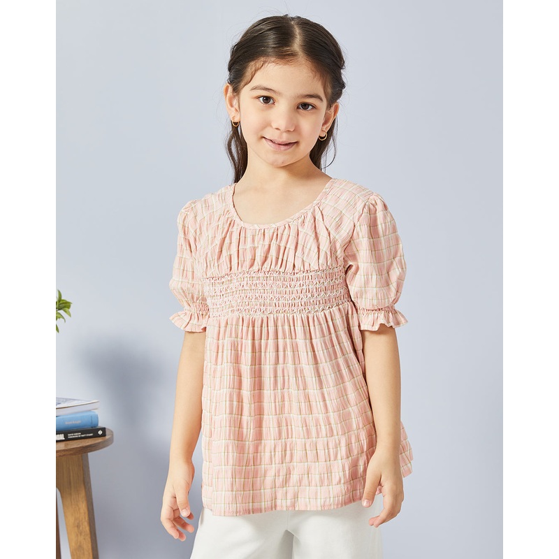 Girls Pink Woven Top|2-3 Years|4-5 Years|5-6 Years|7-8 Years