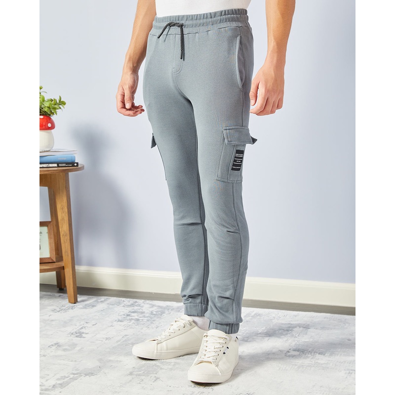 Senior Boys Blue Cargo Pocket Track Pants