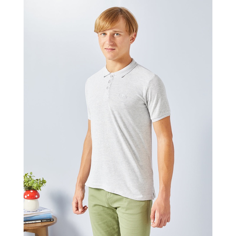 Senior Boys Grey Basic Polo Shirt