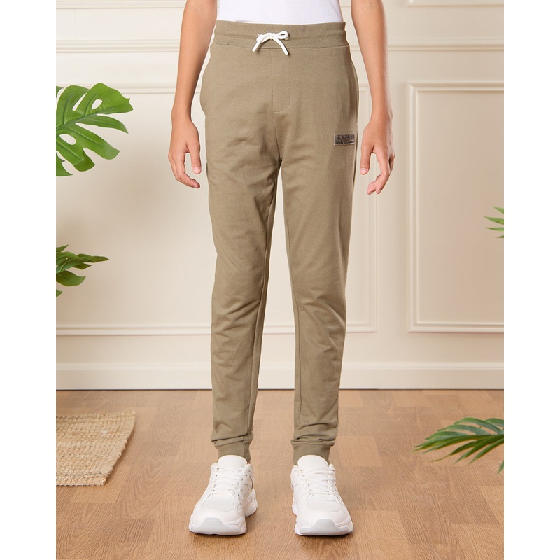 Senior Boys Olive Solid Active Pants