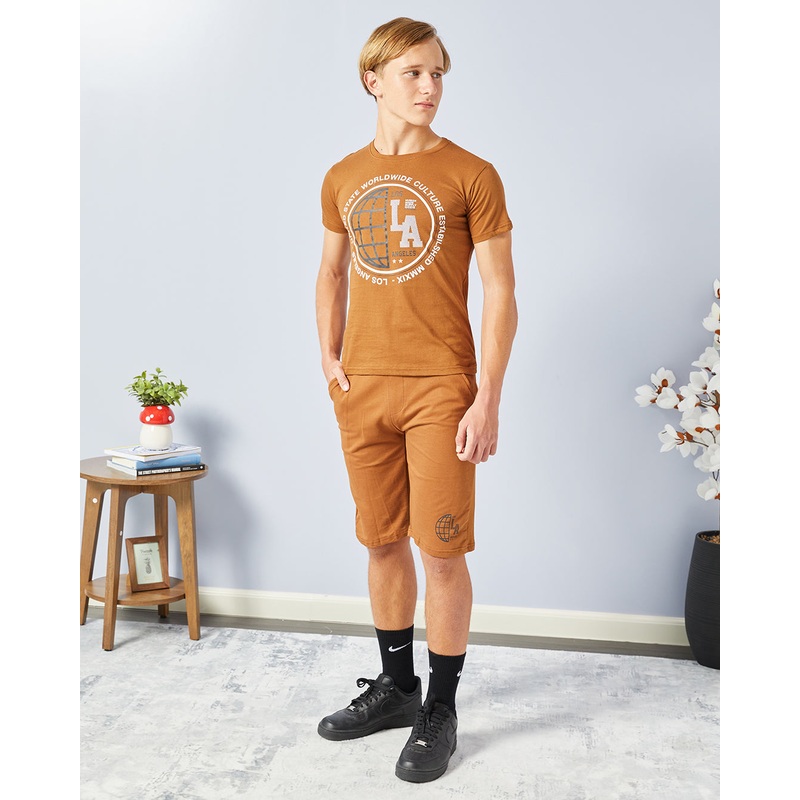 Senior Boys Rust Printed Casual Set (2 Piece)
