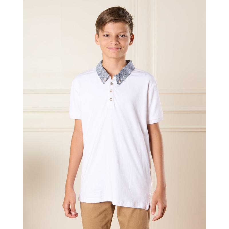 Senior Boys White Polo Shirt|8-9 Yrs (S)|9-10 Yrs (M)|11-12 Yrs (L)|13-14 Yrs (XL)|15-16 Yrs (XL)