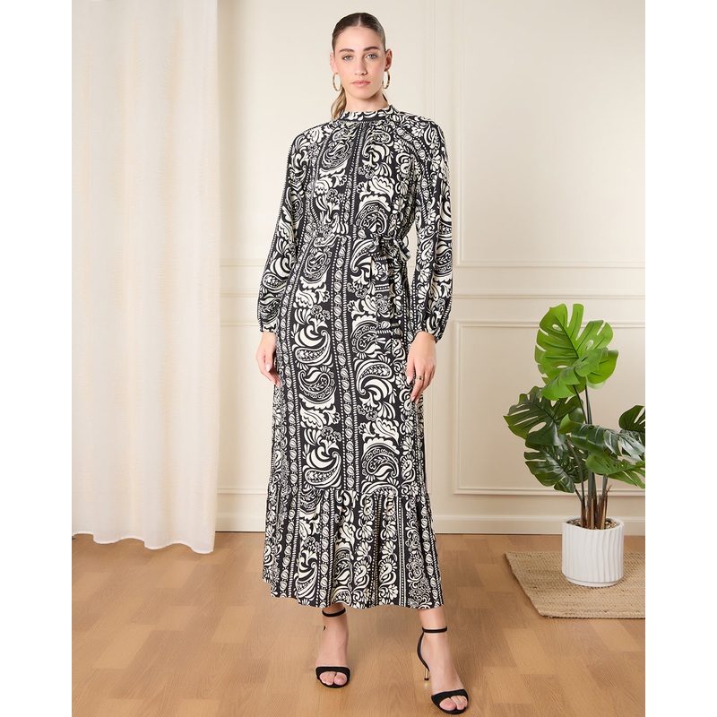 Women Black Printed Maxi Dress
